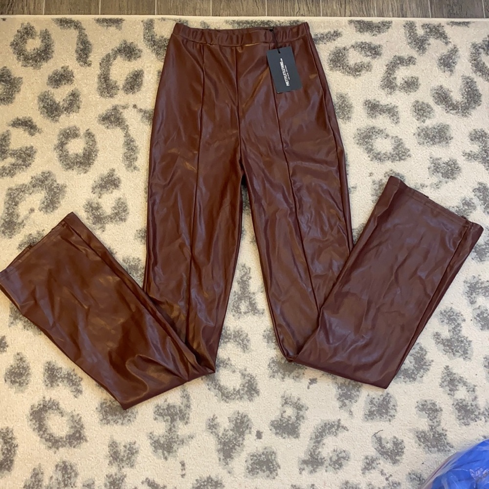 NWT PLT BROWN LEATHER PANTS
